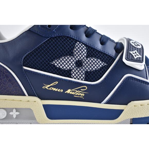 Louis Vuitton NYC Pop Up Exclusive Blue Low Top Trainer Sneaker LV 8 US 9 9.5 - Picture 2 of 12